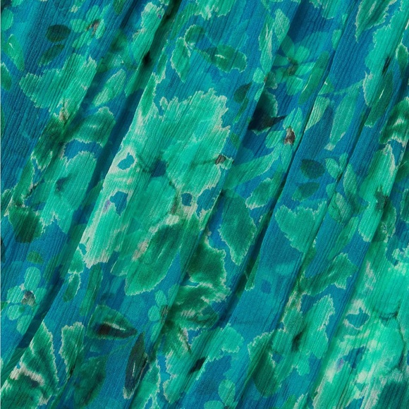 Johnny Was Sheer Blue Green 3/4 Sleeve Blouse - Picture 7 of 16